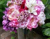 Ivory Pink Fuchsia Purple Bridal Bouquet