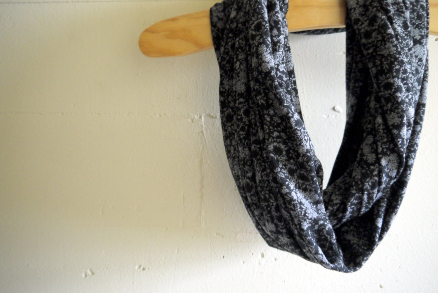 Infinity Scarf Circle Scarf - Black Blossom