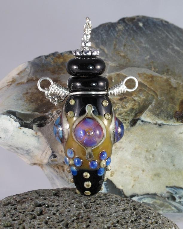 Perfume bottle JEWELRY Handmade Lampwork Beads lampwork glass parfum vessel PENDANT Necklace pendant LAMPWORK Art Glass Jewelry by Viktorija