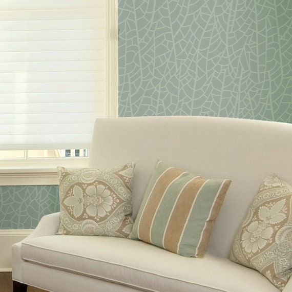 Fan Coral Allover Medium: Reusable Wall Stencils for DIY decor - Decorative Stencil, Coral, Fan Coral, Nautical, Beach House