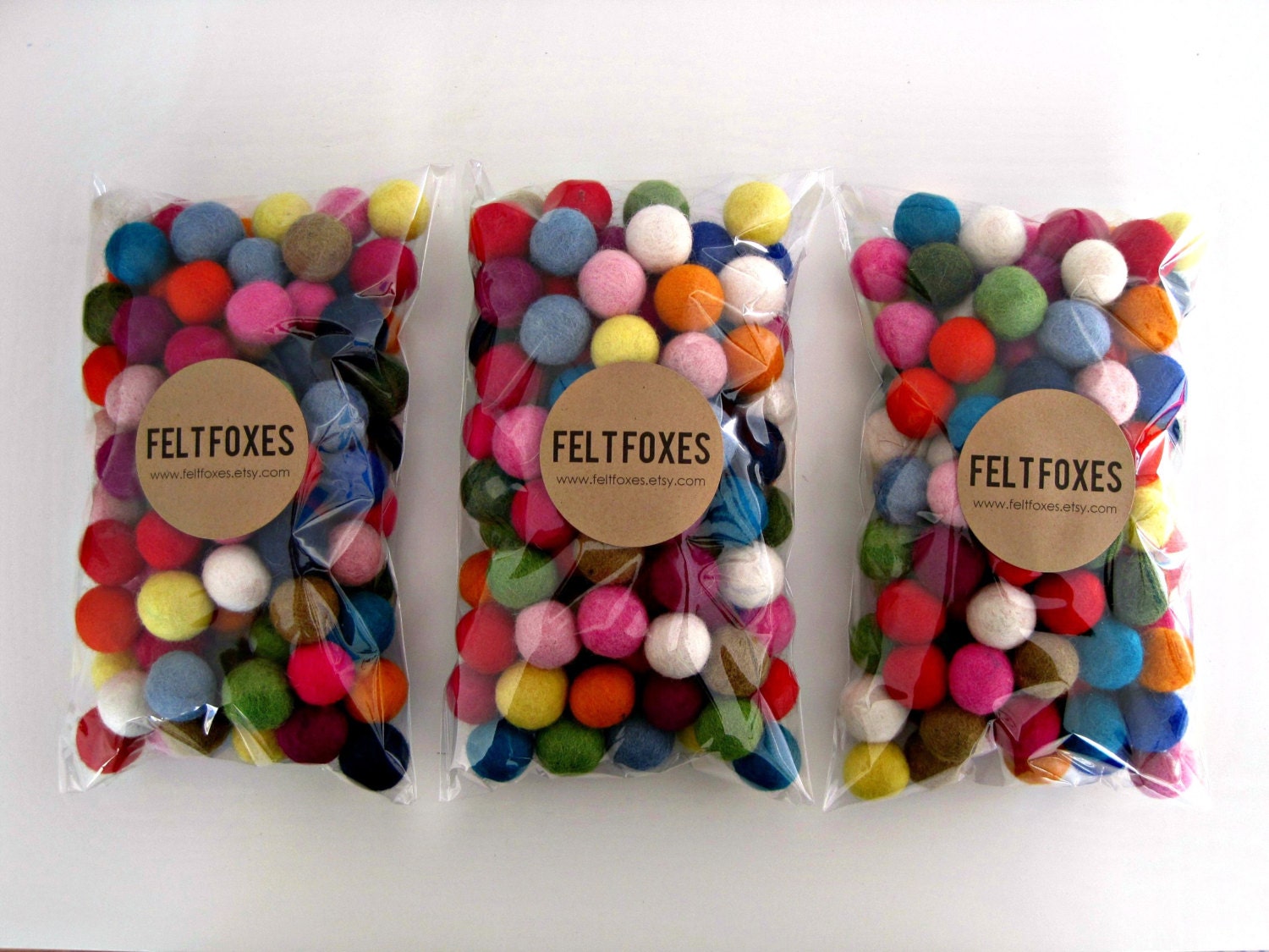 Felt Balls x 100 Multicolored Wool 20mm size