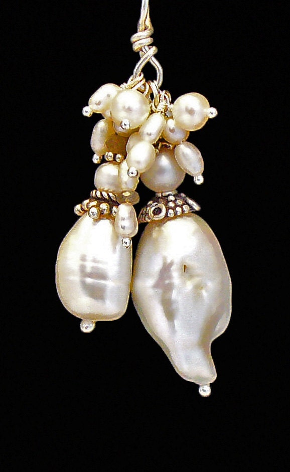 Freshwater Pearls, Labradorite and Sterling Silver Pendant