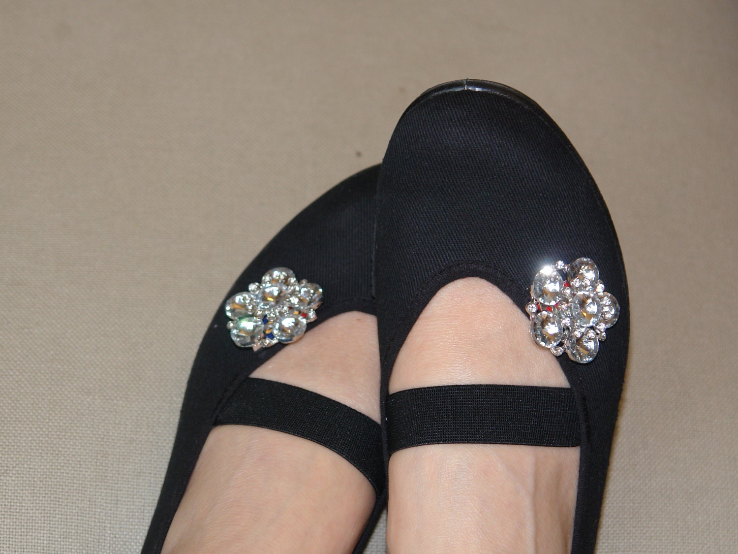 black mary janes summer woman girls shoes with large crystal brooch, black cotton, flexible sole, gym ballet flats dance dancing dress shoes