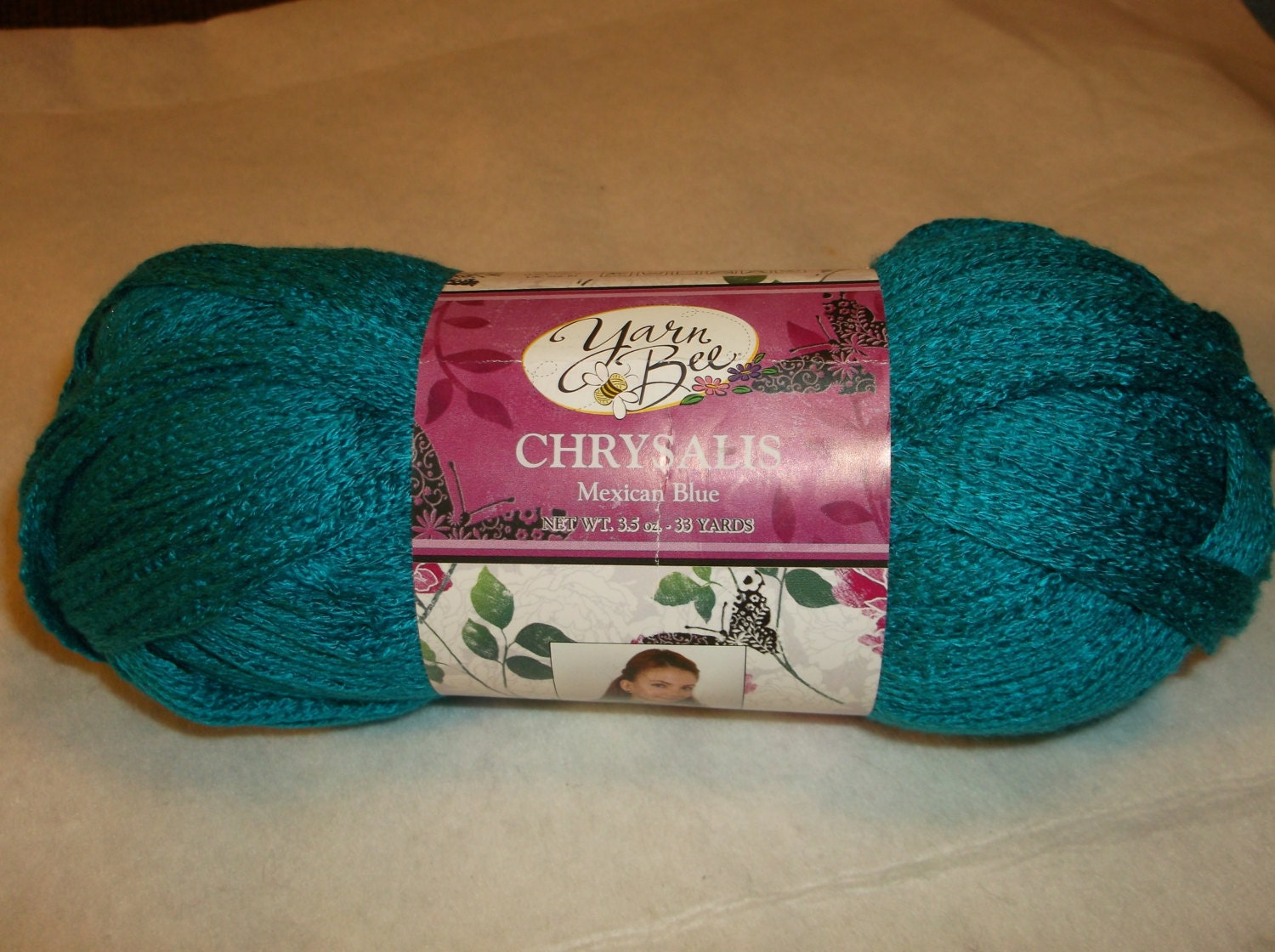 Yarn Bee Chrysalis Mexican Blue Ruffle Scarf Yarn