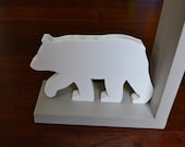 Single Grey and White Bear Bookend