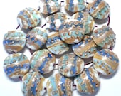 Blue Lampwork Glass Beads, Ocean Beads - 1 piece