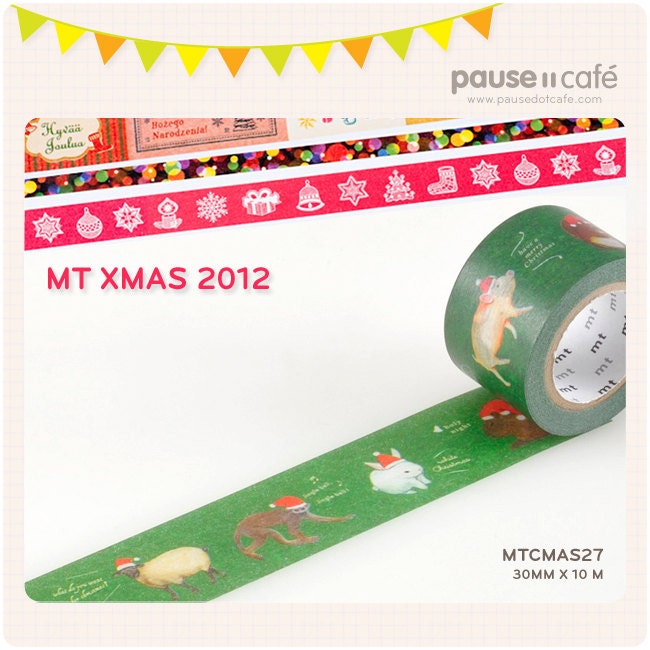 MTCMAS27 Animal Limited Xmas 2012 30mm x 10m Japanese Kamoi Masking Tape