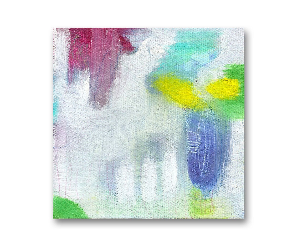 Contemporary Abstract art - Mini oil on canvas 4"x4"