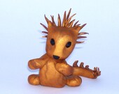 OOAK Gold Polymer Clay Dragon Cat-Dragon