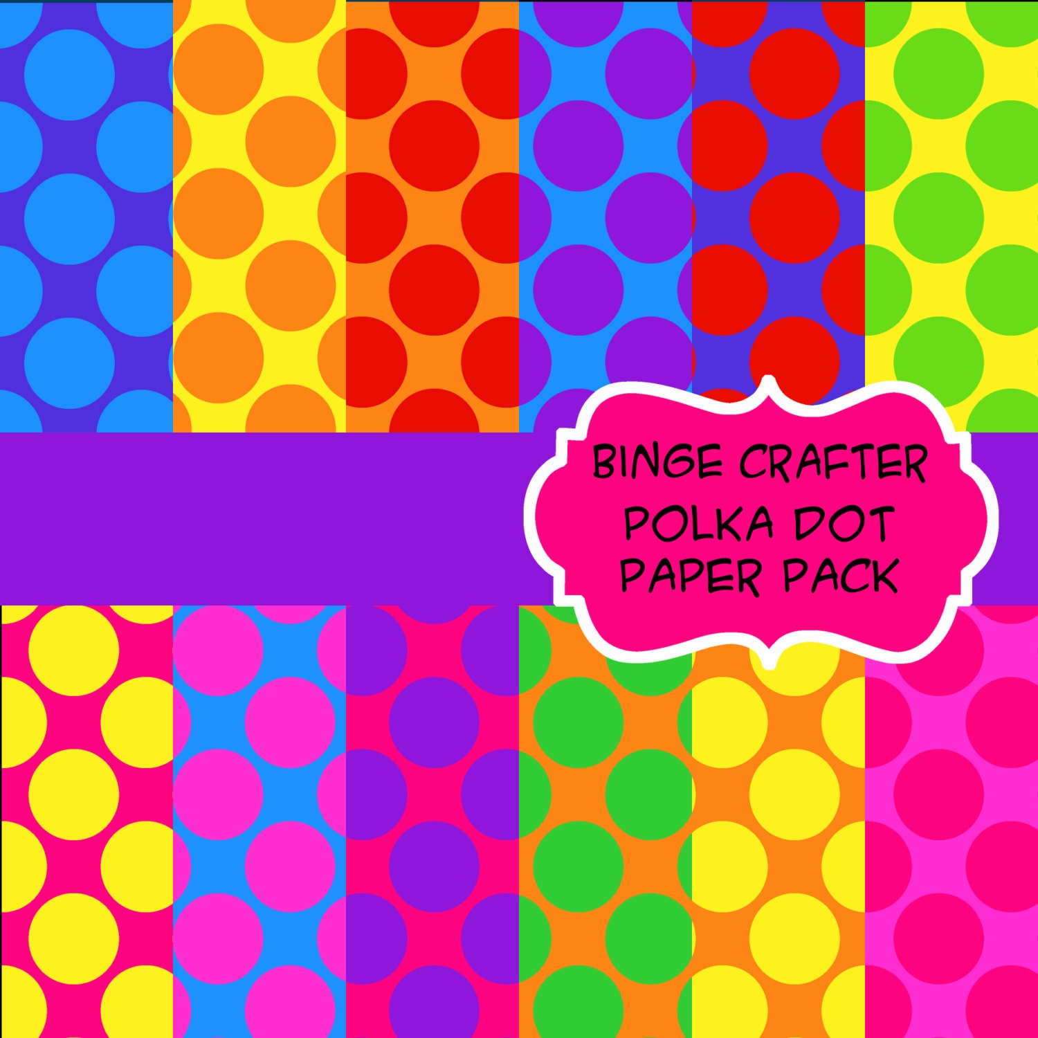 Polka Dot Digital Paper Pack Il_570xn