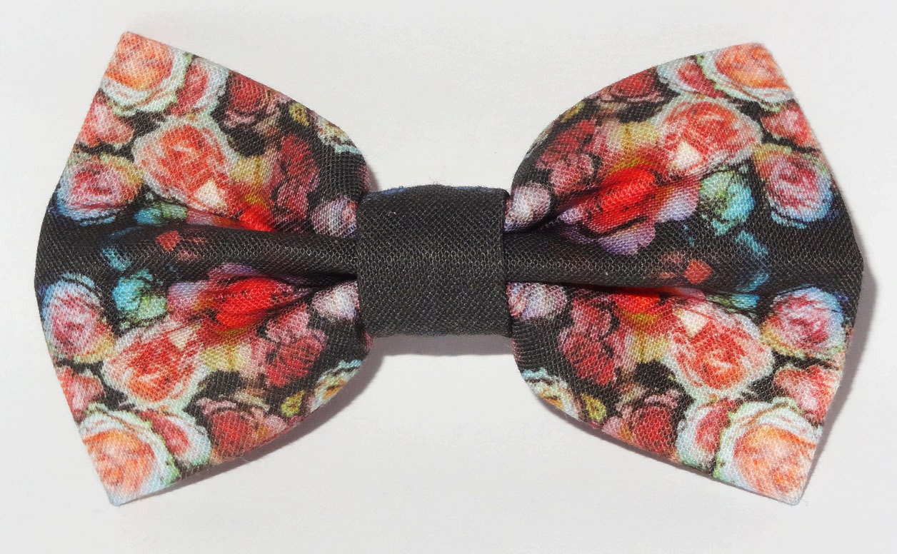 Black Floral Hair Bow