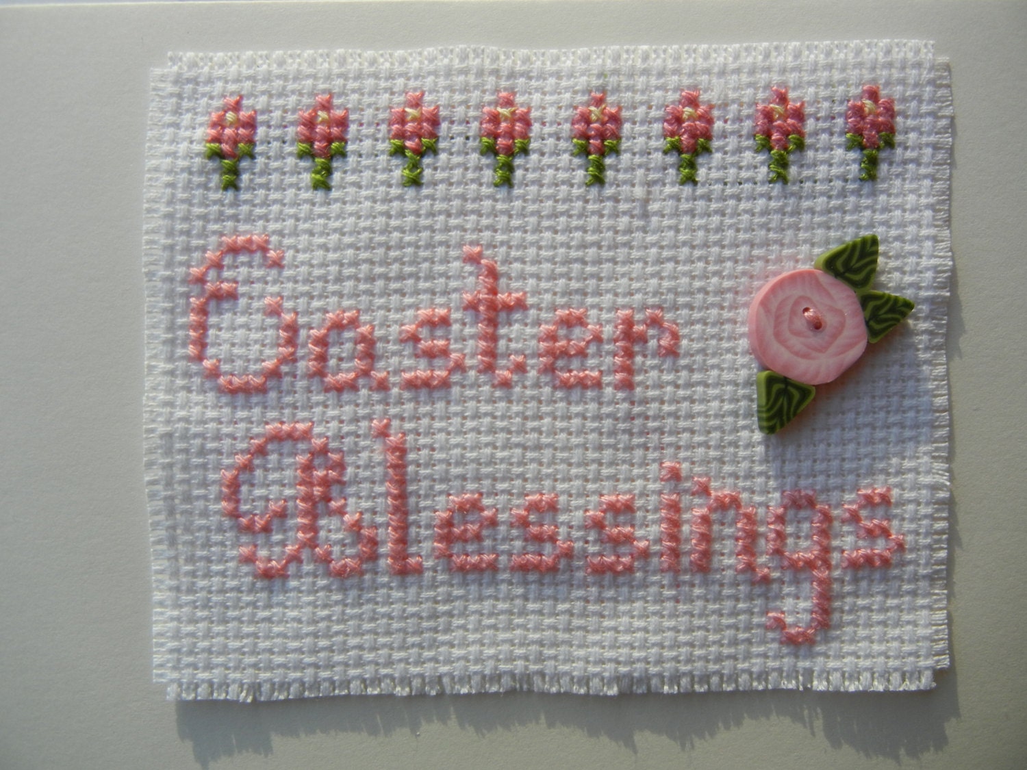 Cross Stitch Easter Card Easter Blessings Original Design