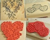 RUBBER STAMPS Valentine's Day or For Love Anytime - One Very Large - Hearts and Flowers Scrapbooking Cardmaking