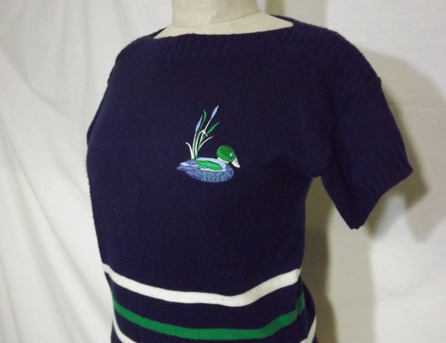 VTG Navy Striped Sweater ...