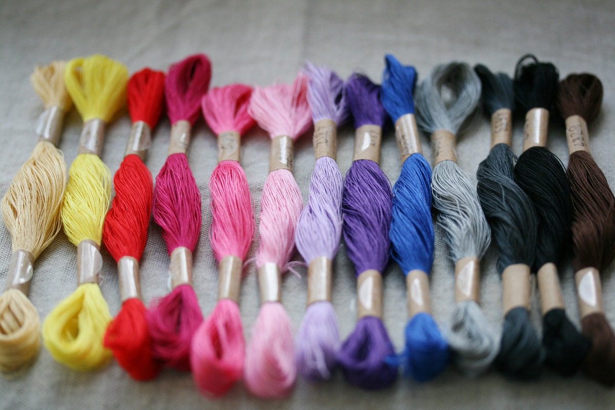 5 Skeins of Organic Embroidery Thread/Floss
