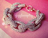 rose gold pavé link bracelet