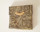 Trifold Textured / Tooled Asian Patterned Wallet with Snap Closure By Solar Ltd. Made in Germany