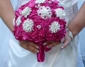 Satin  wedding bouquet set Pink Virgin