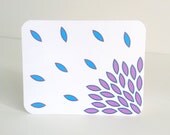 Patterned Card - Abstract Zinnia Stationery - Stylized Leaf Patterned Note Cards - Thank You Notes - Plum Cerulean Greeting Card Sympathy