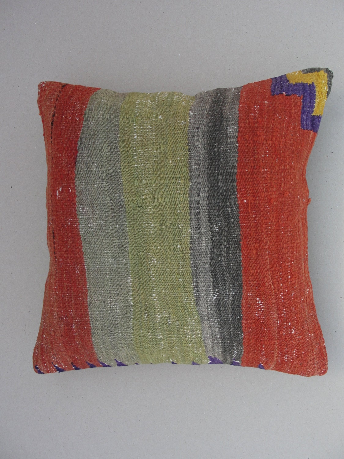 MODERN Bohemian Home Decor,Turkish Kilim Pillow Cover 16" X 16",Tribal Pillow,Vintage Kilim Pillow, Kilim Embroidery Pillow,Throw Pillow