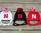 Child/Adult - Husker "N" Beanie w/ Pom & Braids