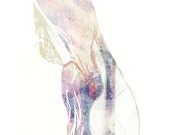 Deer Faced- Standard Letter Size (8.5x11) Giclee Print deer girl hair abstract horns face