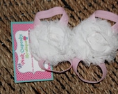 Boutique Children's Barefoot Sandals -- DESIGN YOUR OWN -- Newborn Infant, Baby, Toddler, Child -- Shabby Chic Flowers