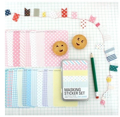 Masking Sticker Set in Tin - ver. pastel