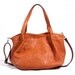 Slouchy Leather Satchel Bag in Tan