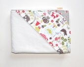 elfin forest blue & mushrooms organic baby hooded towel and washcloth set