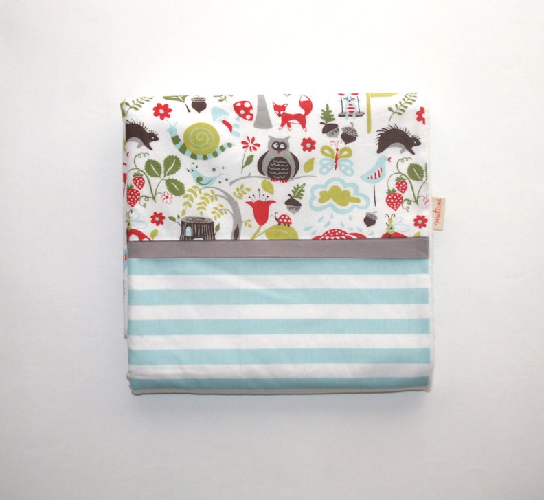 blue elfin forest organic cotton and bamboo fleece baby blanket