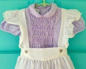 Vintage Polly Flinders Lavender Dress with Apron 2-3