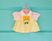 Vintage Yellow Kitty Cat Infant Top 3-6 Months