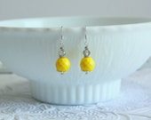 Bridesmaid Gift-Yellow Bridesmaid Jewelry-Yellow Earrings-Bridesmaid Earrings-Yellow Jewelry-Wedding Earrings-Summer Wedding