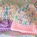 Baby Girls Variegated Trimmed in Pink OR Lavender Crocheted BEANIE HAT with Bow for Twins Preemie Newborn 3 Months up to 6 Months