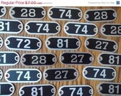 Sale 3 Aluminum Metal Number Tags Black & Silver School Locker Plates for Altered Art