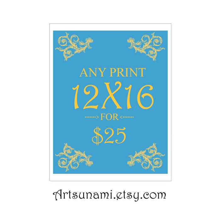 Any Print 12x16 inches - Customise Your Size