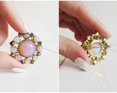 Vintage Glitter Floral Brooch