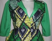 African Wax Print Peplum Jacket 2
