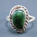 Vintage Silver Tone Malachite Ring Size 5.5