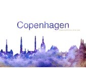 Copenhagen Skyline Travel Galaxy Universe Fine Art Print