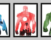 Superhero Poster Set, featuring Captain America, Hulk, and Iron Man - 18x24 all THREE for only 75 dollars