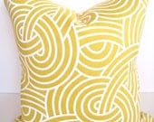 PILLOW 16x20 or 12x20 Throw Pillow Cover Lumbar  YELLOW  GOLD Decorative Throw Pillows Swirl Contemporary Home decor