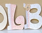 Custom Wooden Nursery Letters- Personalized Name- Baby Name- Girl Room Decor -Painted Wall Hanging Art- The Rugged Pearl