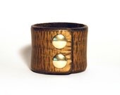 Leadfist Leather Gold Bark Cuff