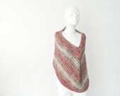 Pippi's Stone, Cranberry Chunky Infinity Scarf,  OOAK, with SPARKLES, Double Wrap, Reversible, Crochet Snood, Winter Fashion, Warm, Cozy