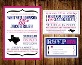 Printable DIY State of Love Wedding 3 Piece Invitation Set