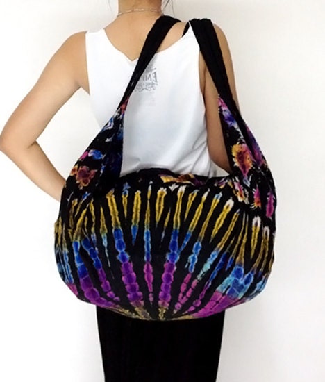 Handmade Tie Dye Hobo bag Boho  bag Shoulder bag Backpack Tote bag bag Purse - cotton fabric