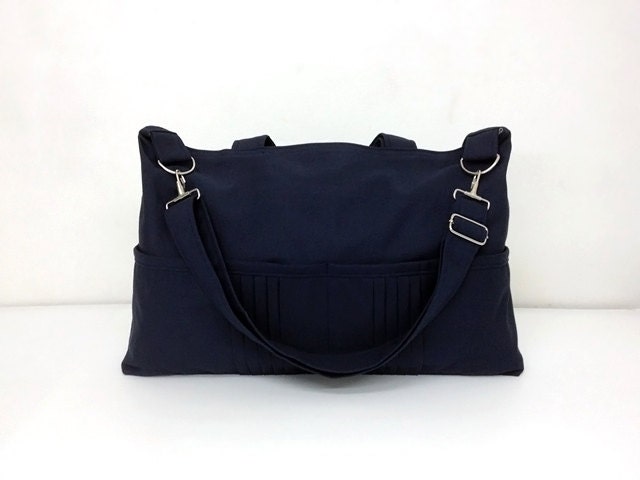 SALE - 10% off Handmade Canvas Bag/ Shoulder bag/ Hobo bag/ Tote/ Messenger/ Purse/ Handbag/ Everyday bag - Dark Navy Blue - Amy