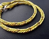 Cute Girly Modified Handmade Friendship Bracelet Couple Bracelets LIght Gold and Metalic Gold Earthy Color Set of 2